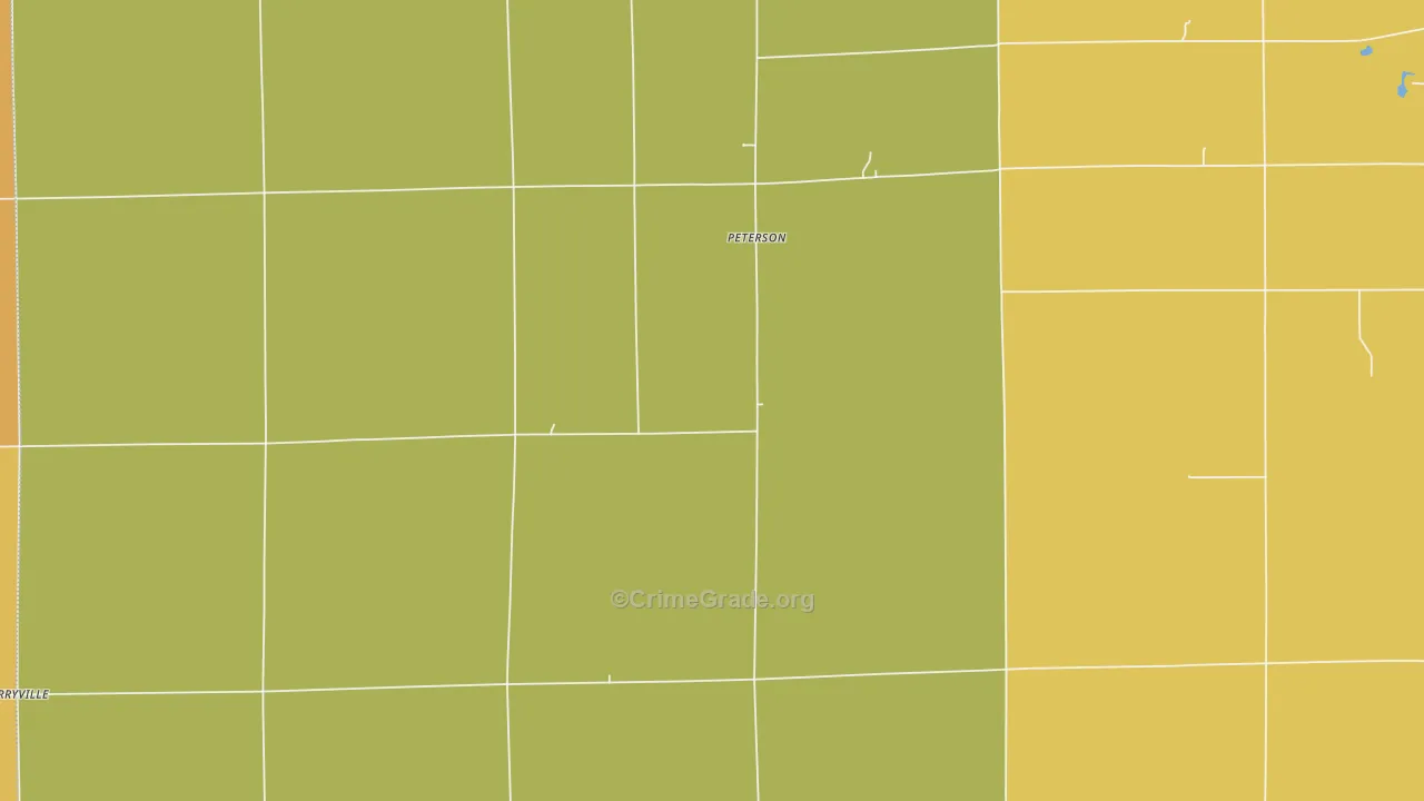 Peterson, IN Map of Vandalism Rates