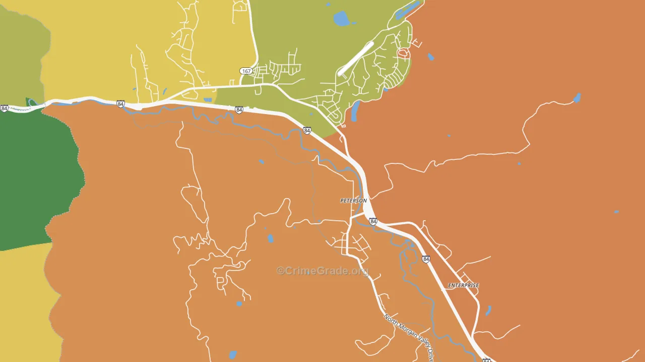 Peterson, UT Map of Vandalism Rates