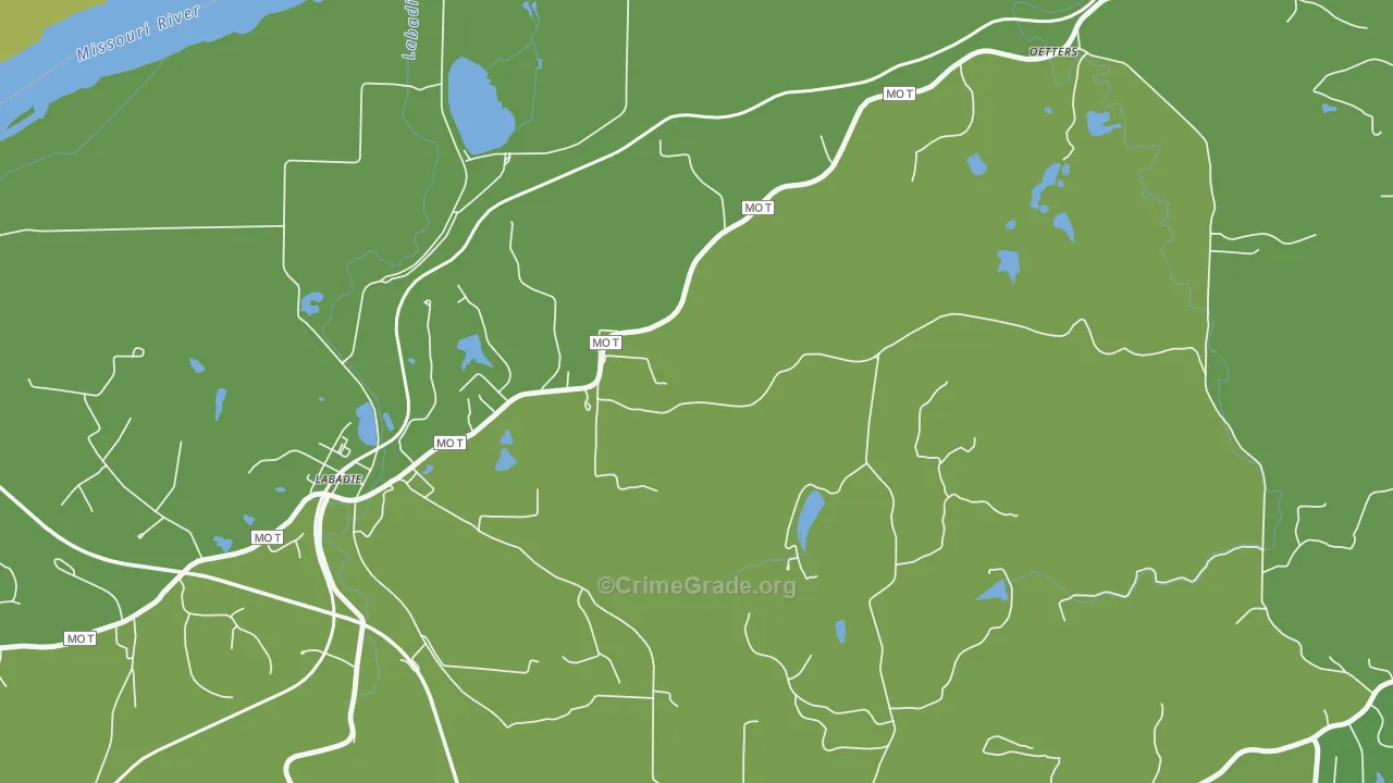 Petersville, MO Map of Vandalism Rates