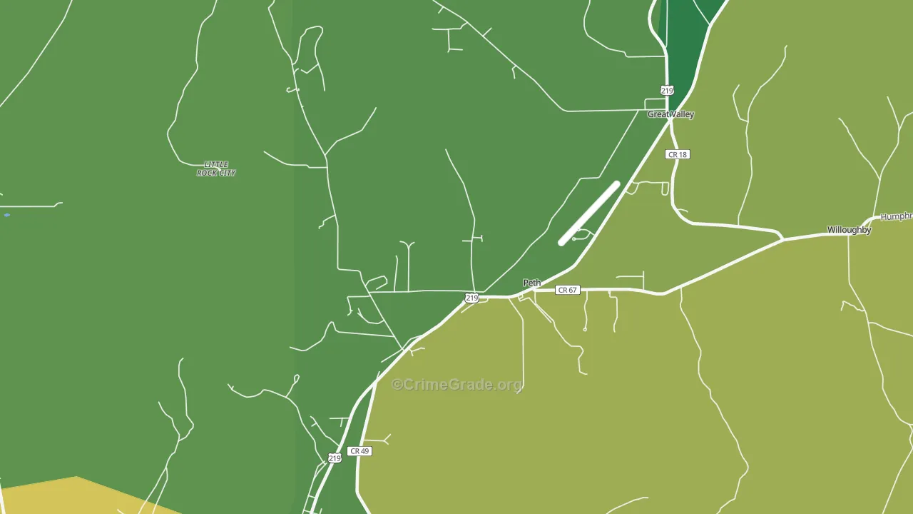 Peth, NY Map of Vandalism Rates