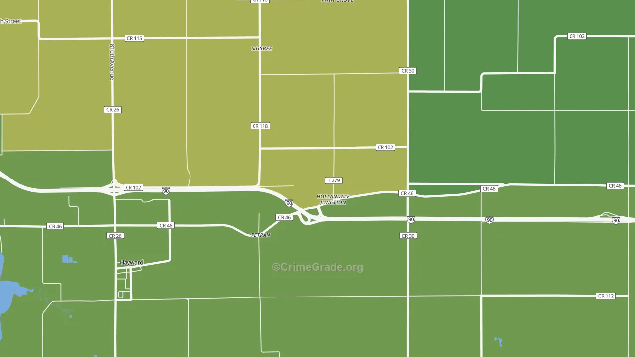 Petran, MN Map of Vandalism Rates