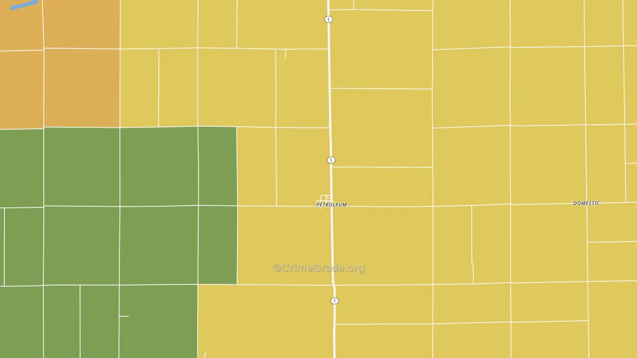 Petroleum, IN Map of Vandalism Rates