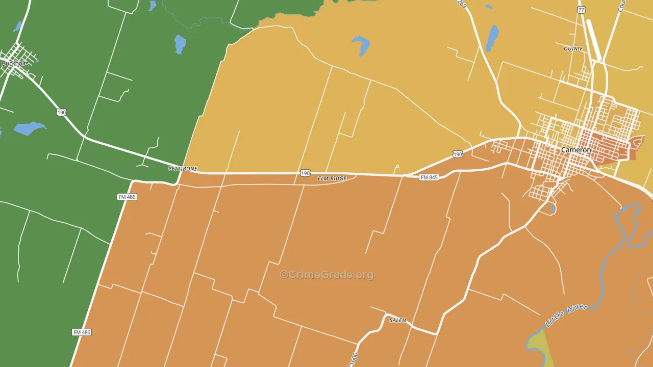 Pettibone, TX Map of Vandalism Rates