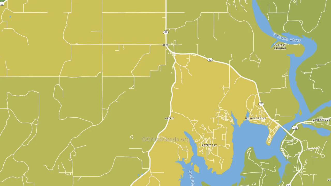 Pettit, OK Map of Vandalism Rates