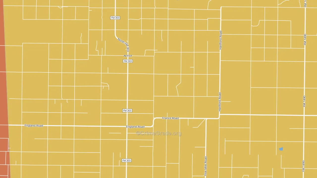Pettit, TX Map of Vandalism Rates