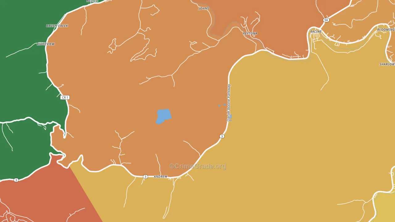 Peytona, WV Map of Vandalism Rates