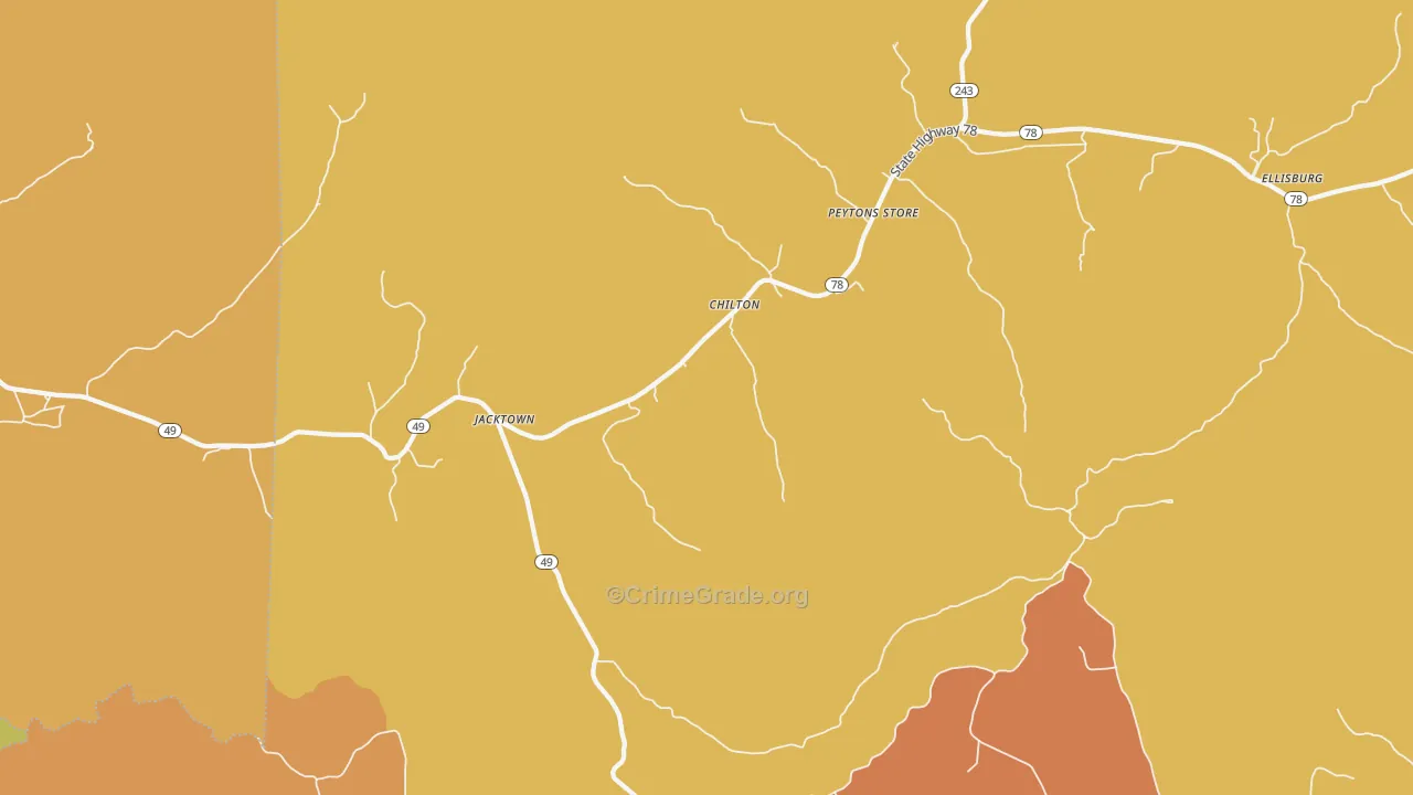 Peytons Store, KY Map of Vandalism Rates