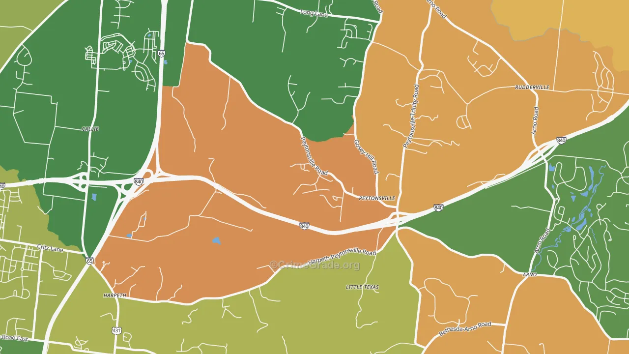 Peytonsville, TN Map of Vandalism Rates
