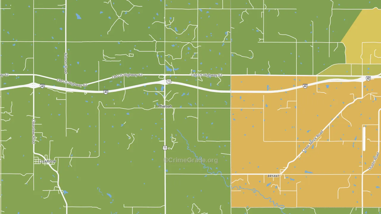 Pharoah, OK Map of Vandalism Rates