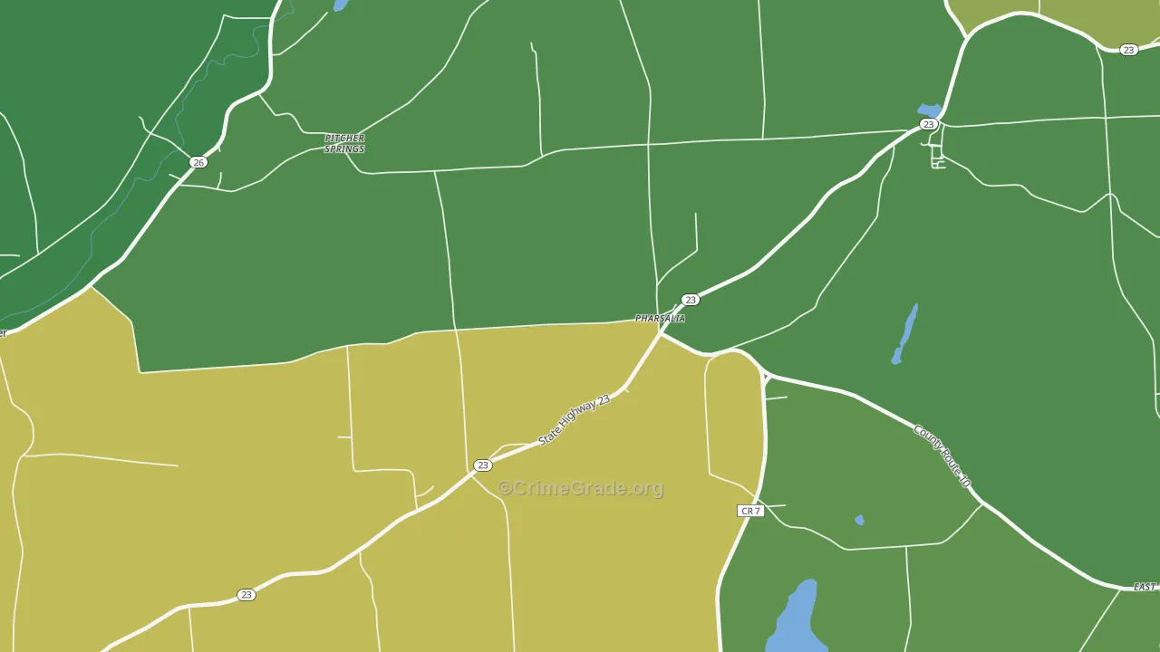 Pharsalia, NY Map of Vandalism Rates