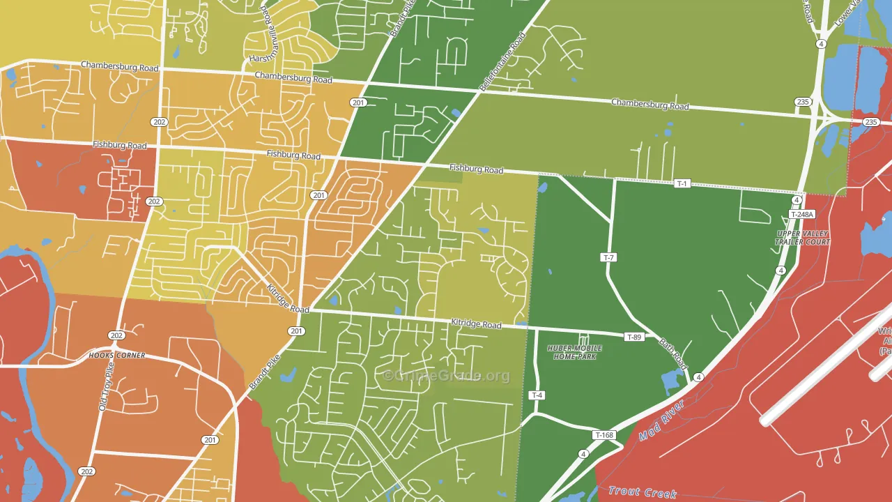 Pheasant Hill, Dayton, OH Map of Vandalism Rates