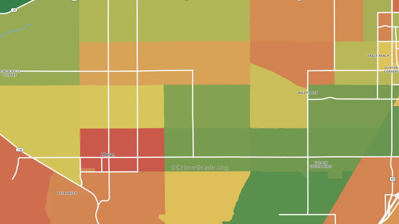 Phelan, CA Map of Vandalism Rates