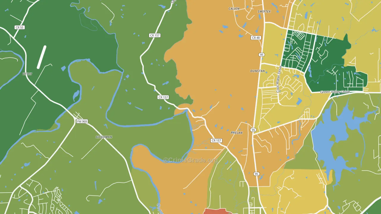 Phelan, TX Map of Vandalism Rates