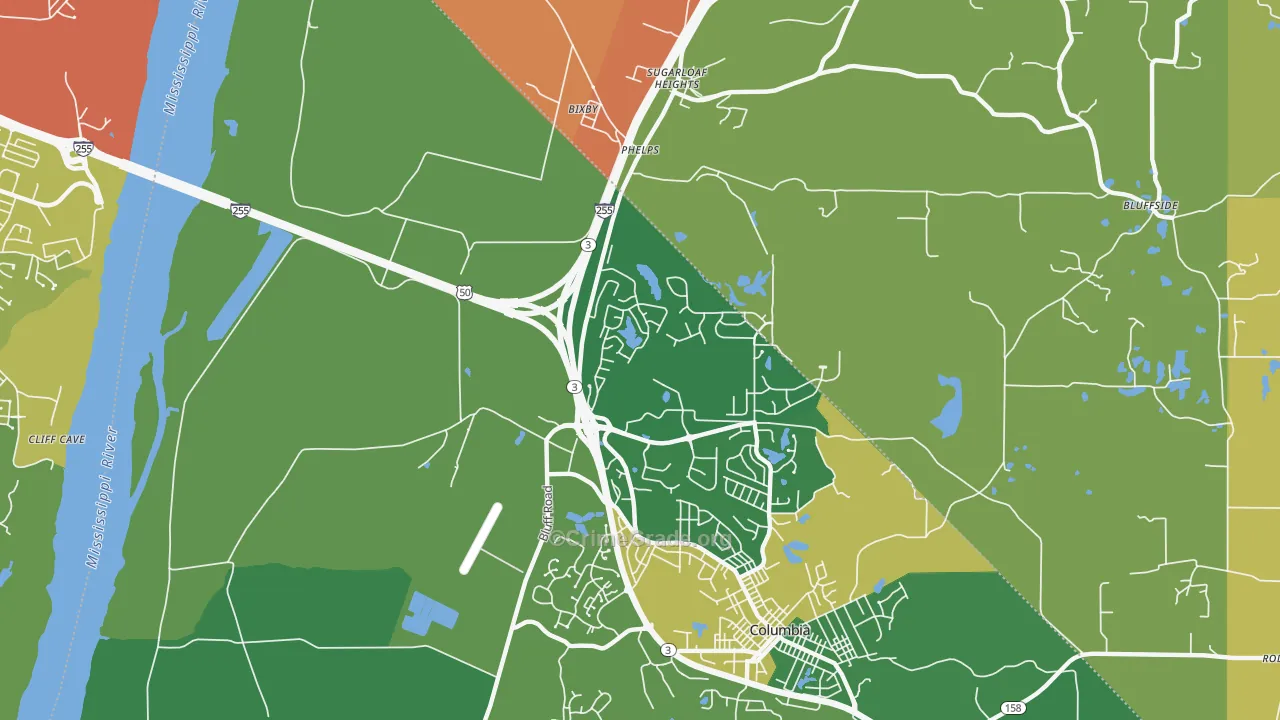 Phelps, IL Map of Vandalism Rates