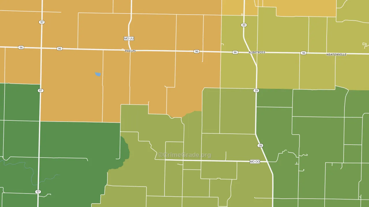 Phelps, MO Map of Vandalism Rates