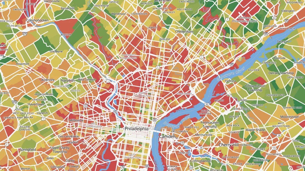 Philadelphia, PA Map of Vandalism Rates