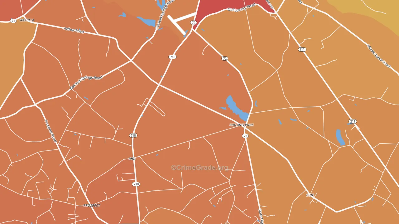 Philadelphus, NC Map of Vandalism Rates