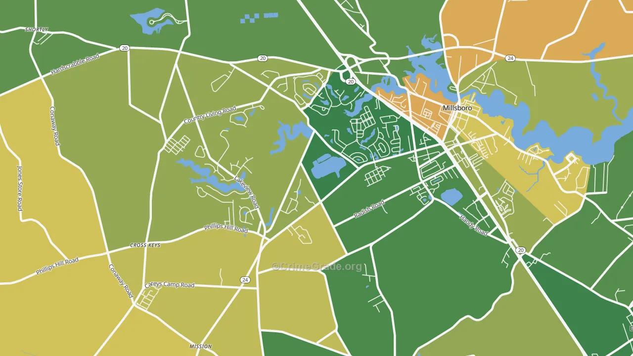 Phillips Hill, DE Map of Vandalism Rates