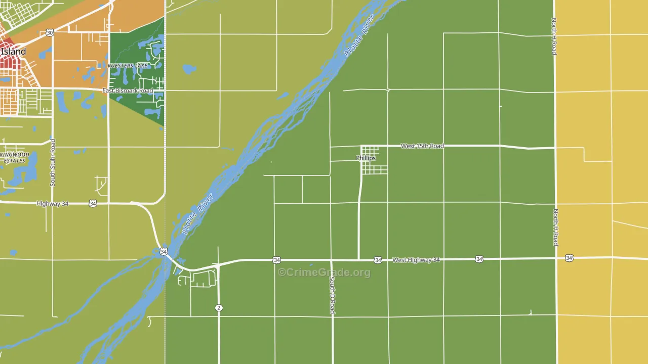 Phillips, NE Map of Vandalism Rates