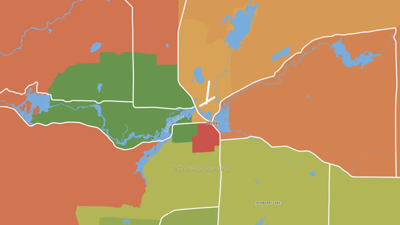 Phillips, WI Map of Vandalism Rates