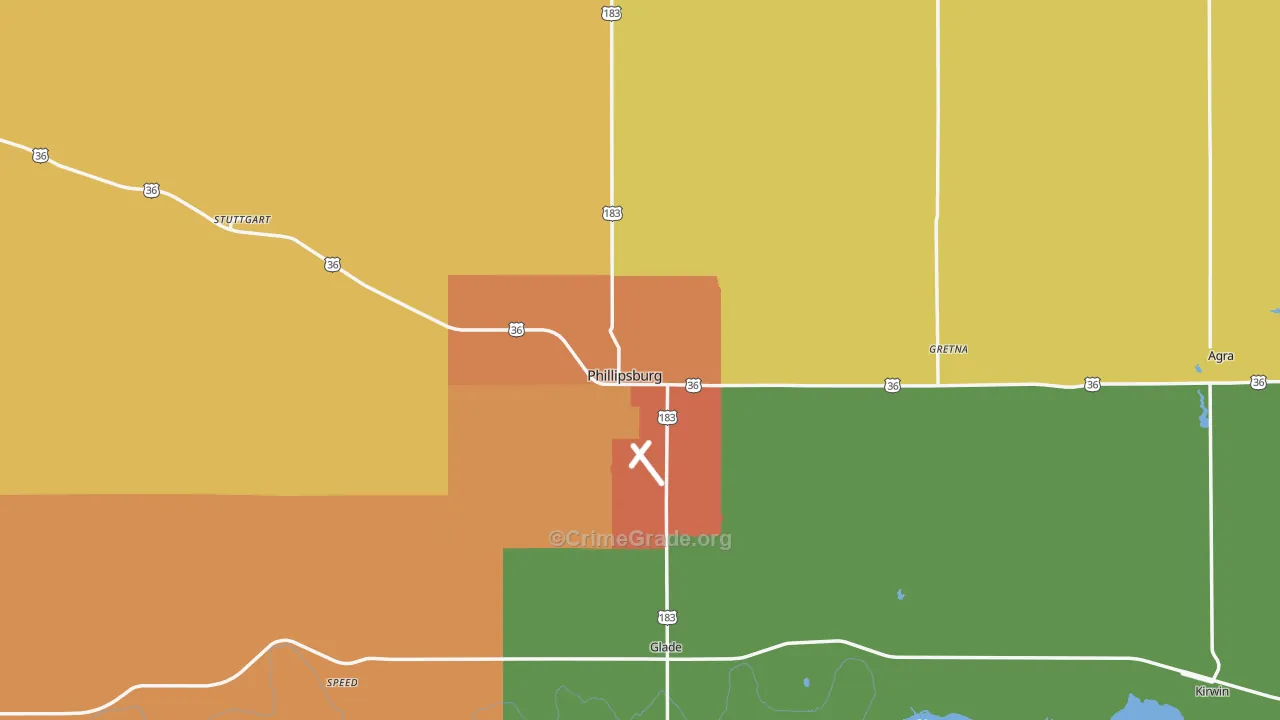 Phillipsburg, KS Map of Vandalism Rates
