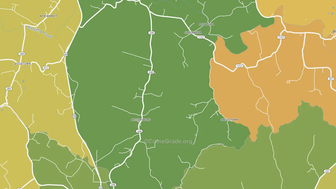 Phillipsburg, KY Map of Vandalism Rates