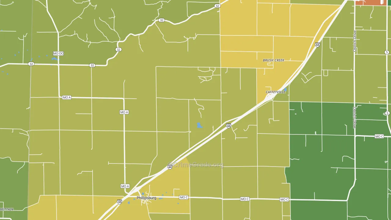 Phillipsburg, MO Map of Vandalism Rates