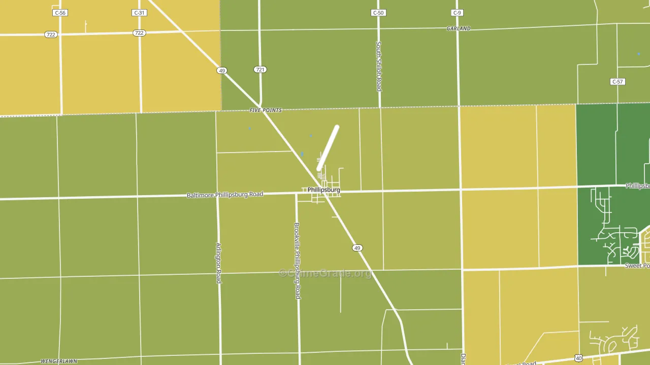 Phillipsburg, OH Map of Vandalism Rates