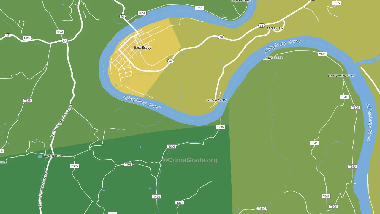 Phillipston, PA Map of Vandalism Rates