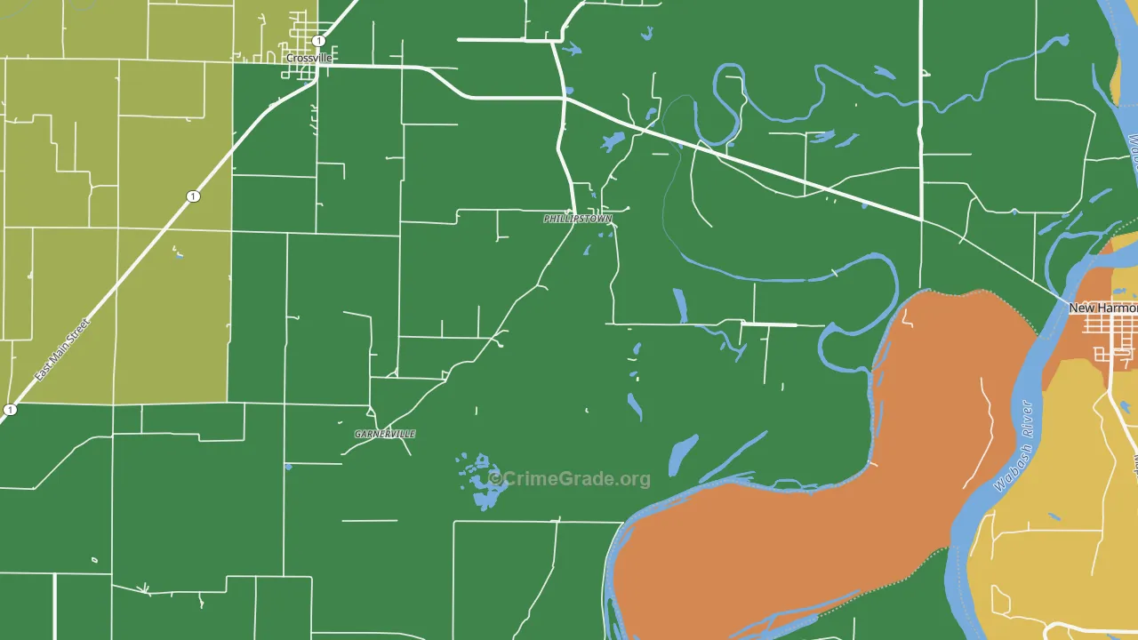 Phillipstown, IL Map of Vandalism Rates