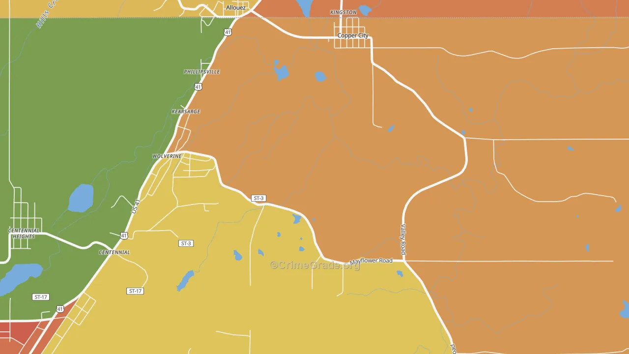 Phillipsville, MI Map of Vandalism Rates