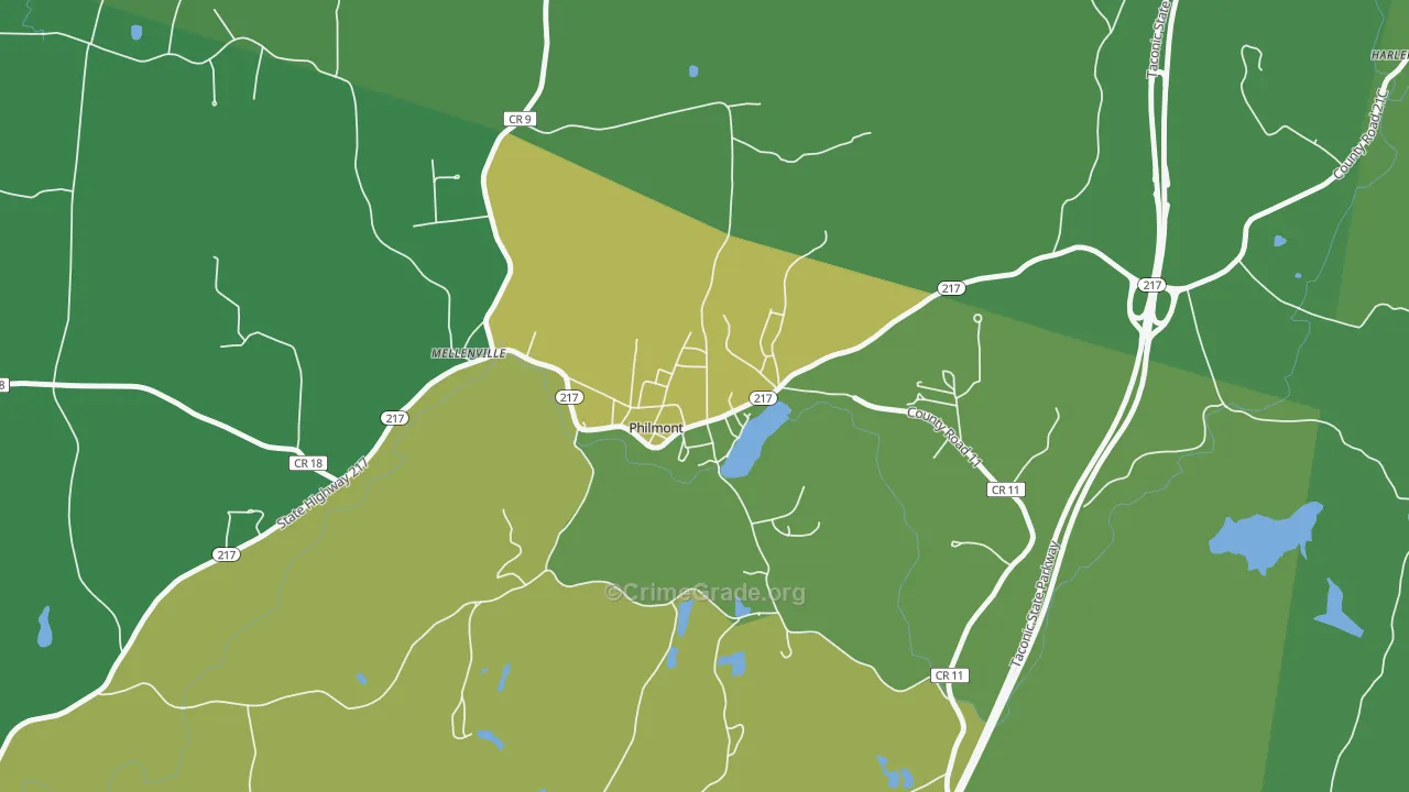 Philmont, NY Map of Vandalism Rates