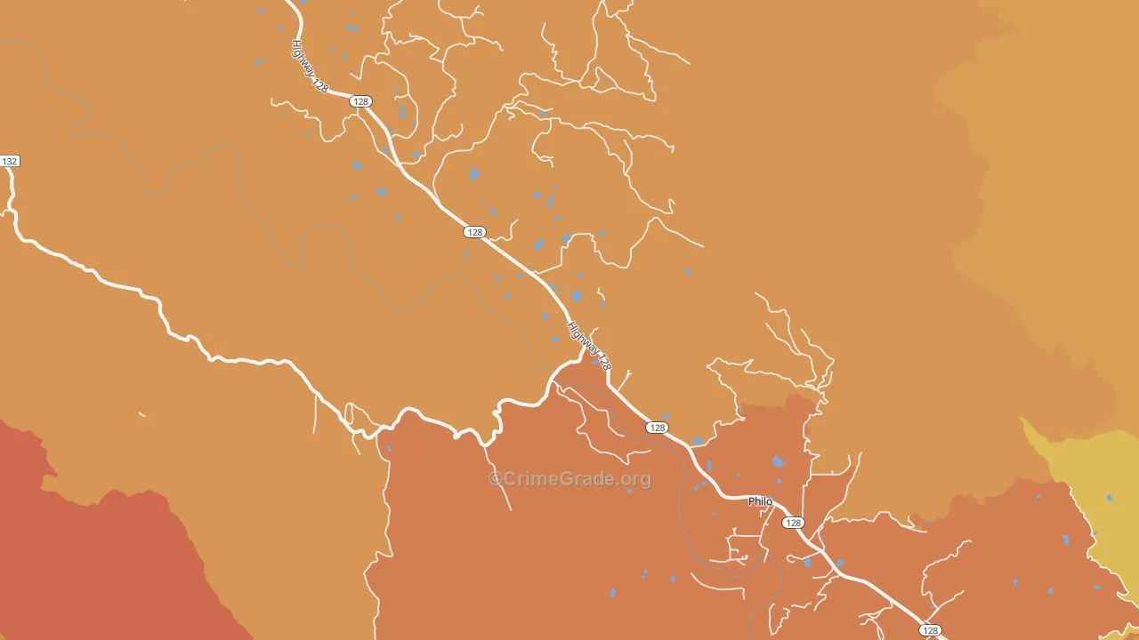 Philo, CA Map of Vandalism Rates