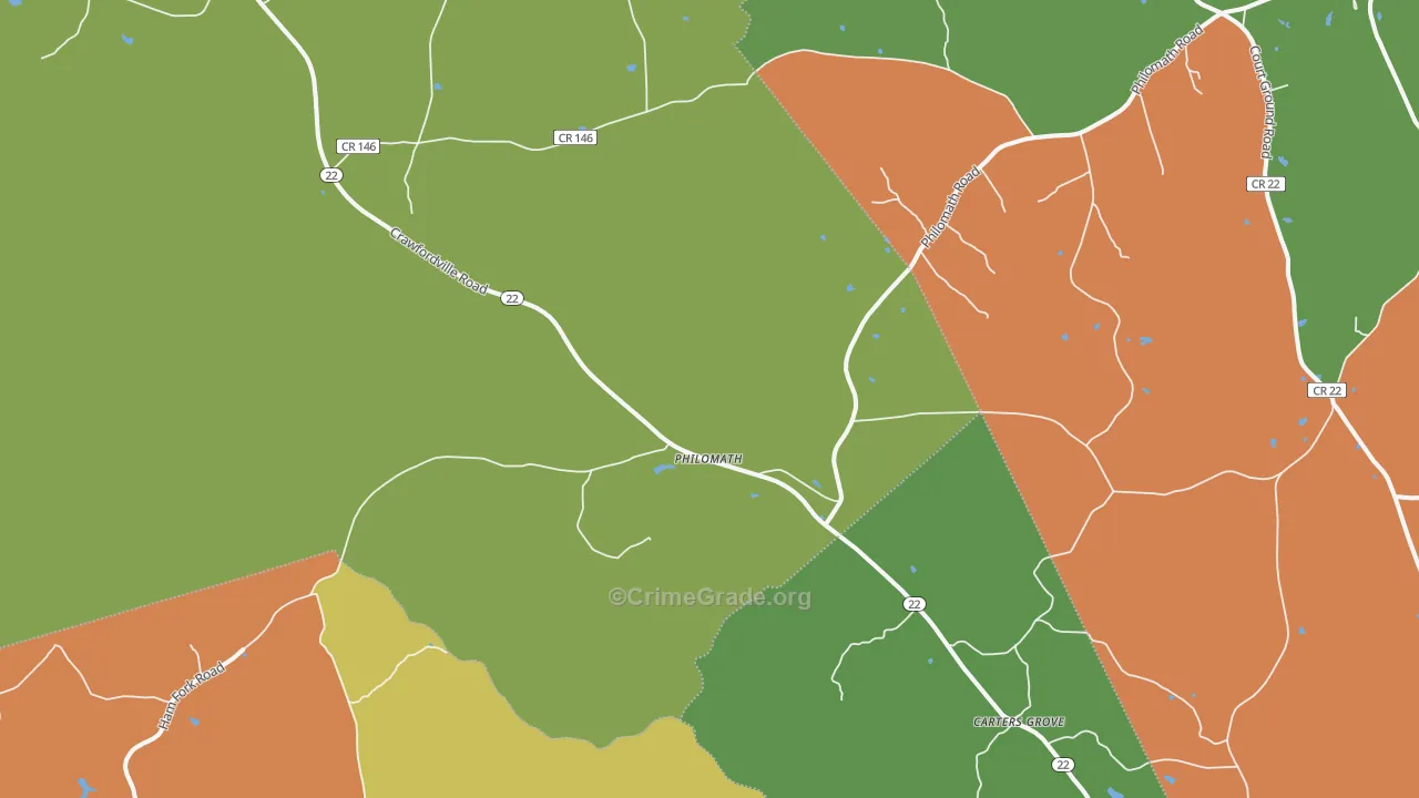 Philomath, GA Map of Vandalism Rates