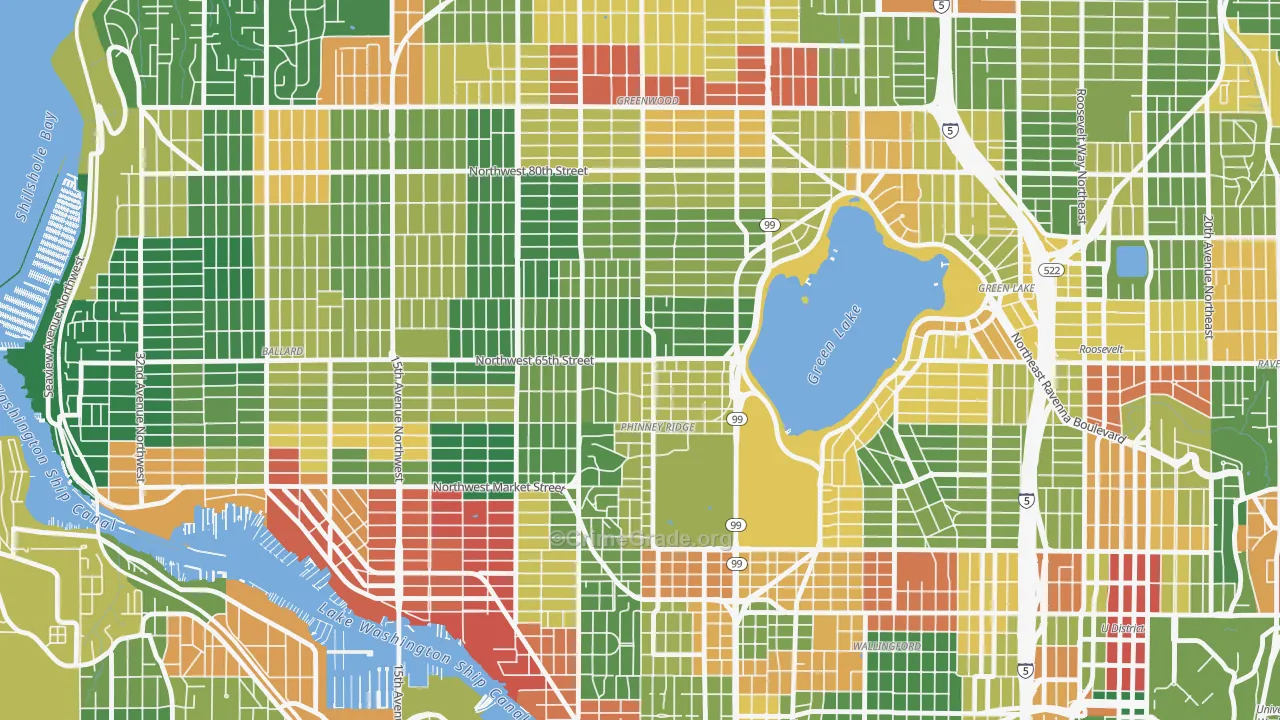 Phinney Ridge, Seattle, WA Map of Vandalism Rates