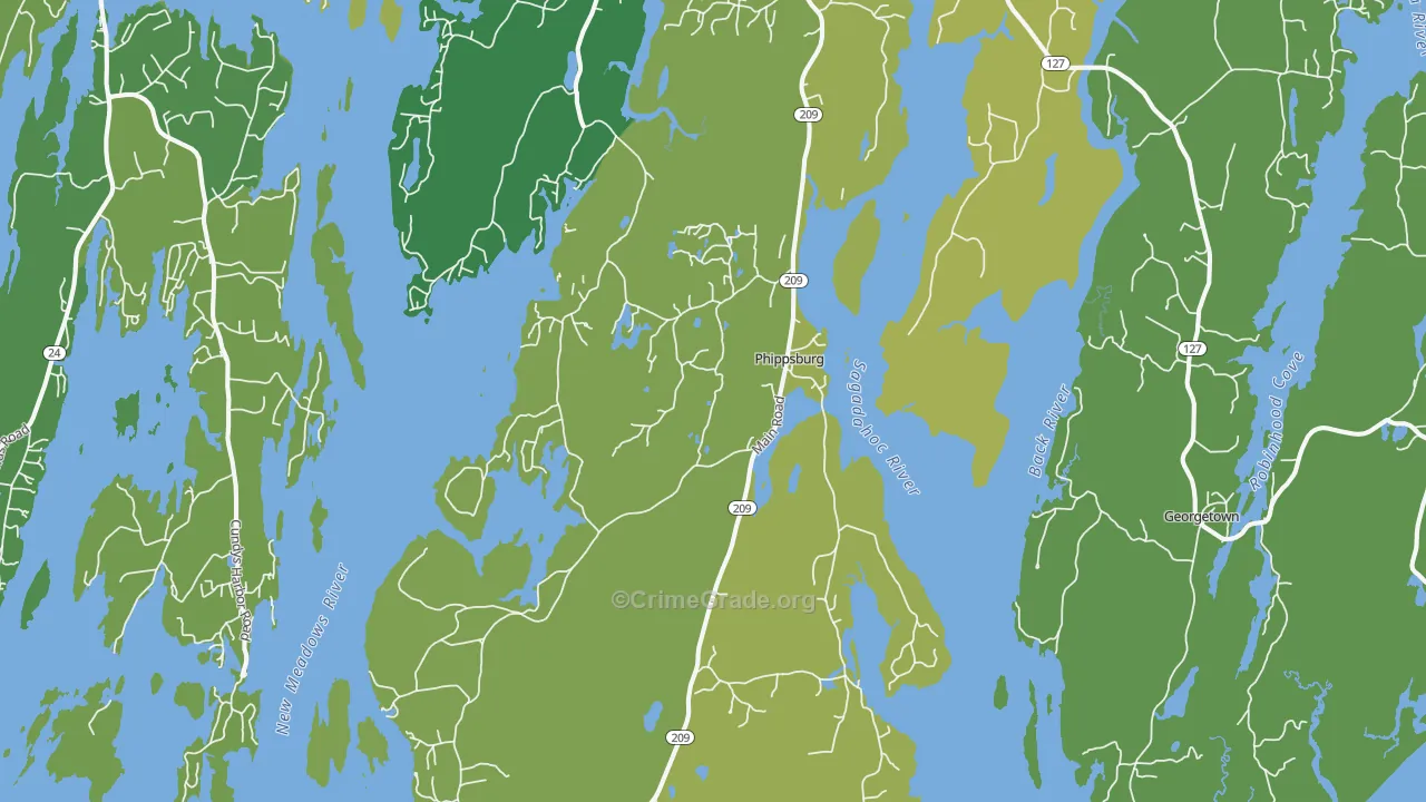 Phippsburg, ME Map of Vandalism Rates