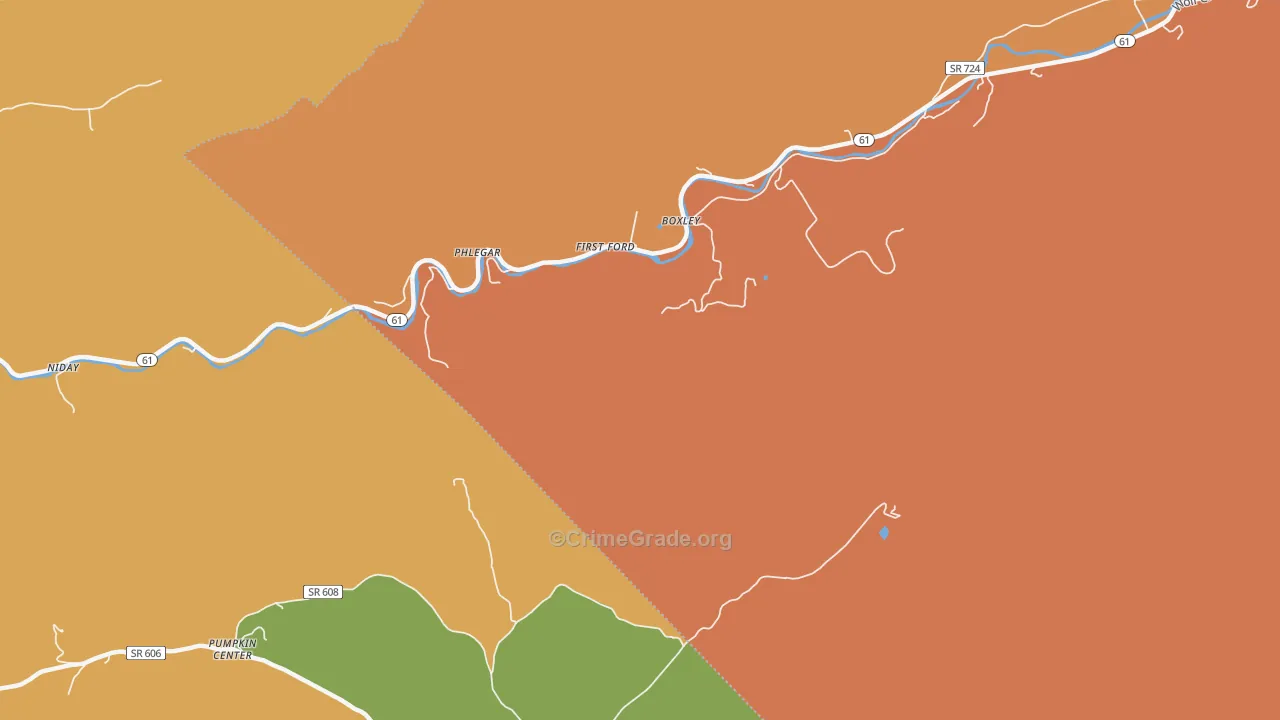 Phlegar, VA Map of Vandalism Rates