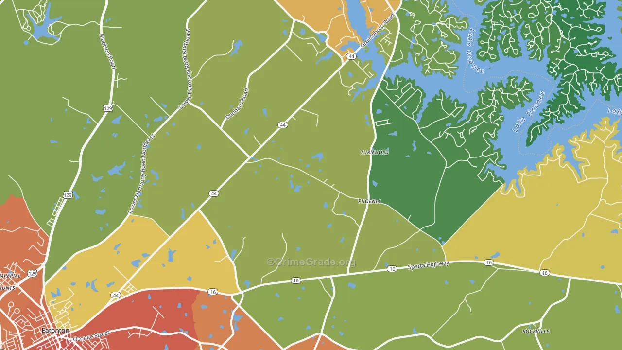 Phoenix, GA Map of Vandalism Rates