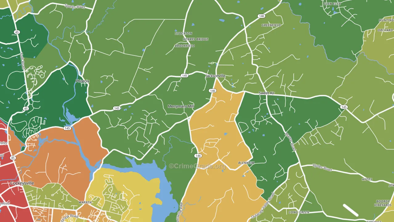Phoenix, MD Map of Vandalism Rates