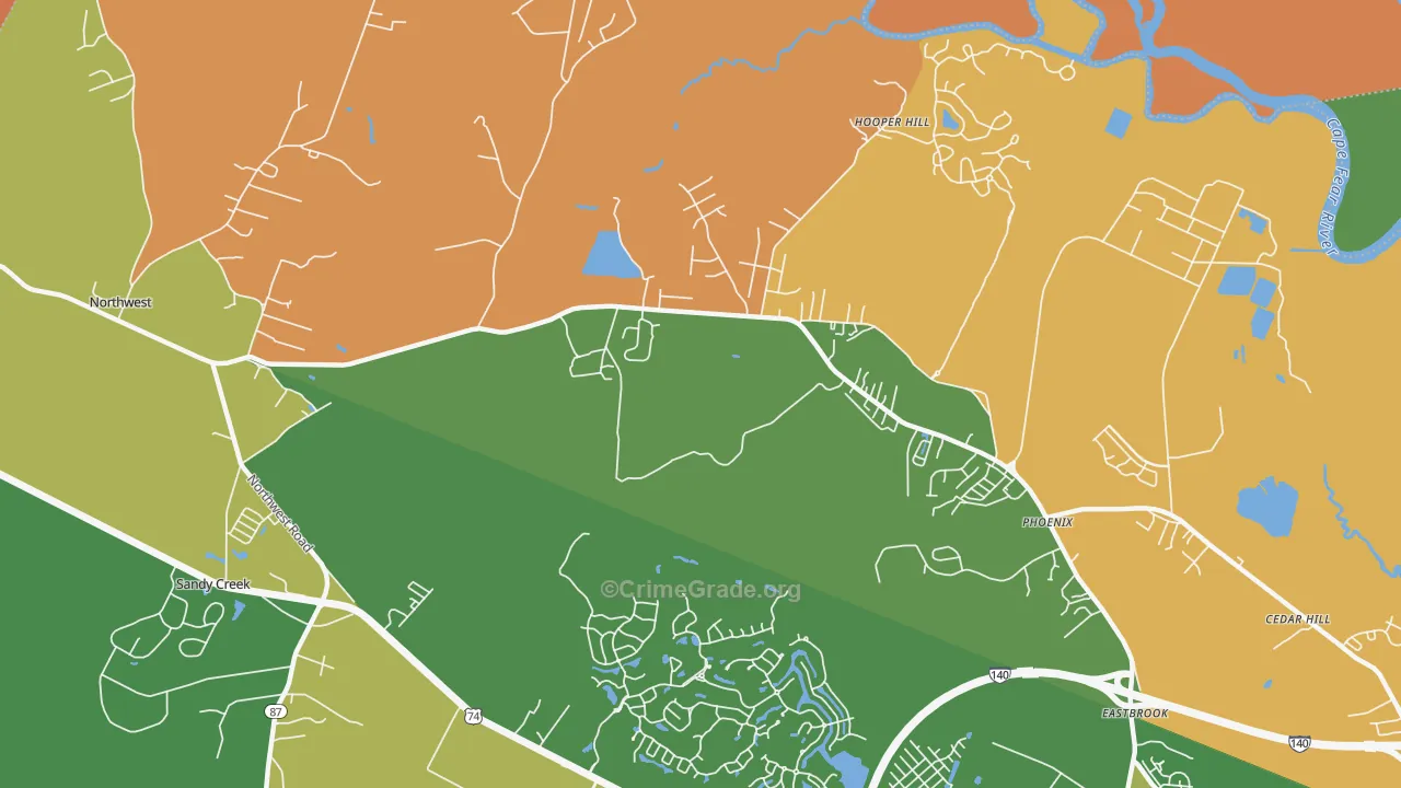 Phoenix, NC Map of Vandalism Rates