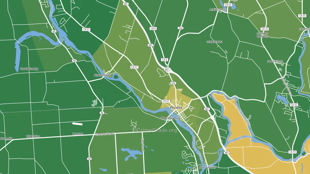 Phoenix, NY Map of Vandalism Rates
