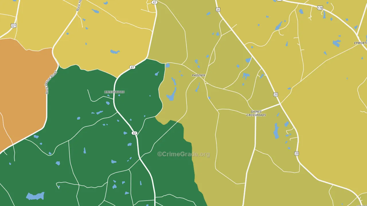 Phoenix, SC Map of Vandalism Rates