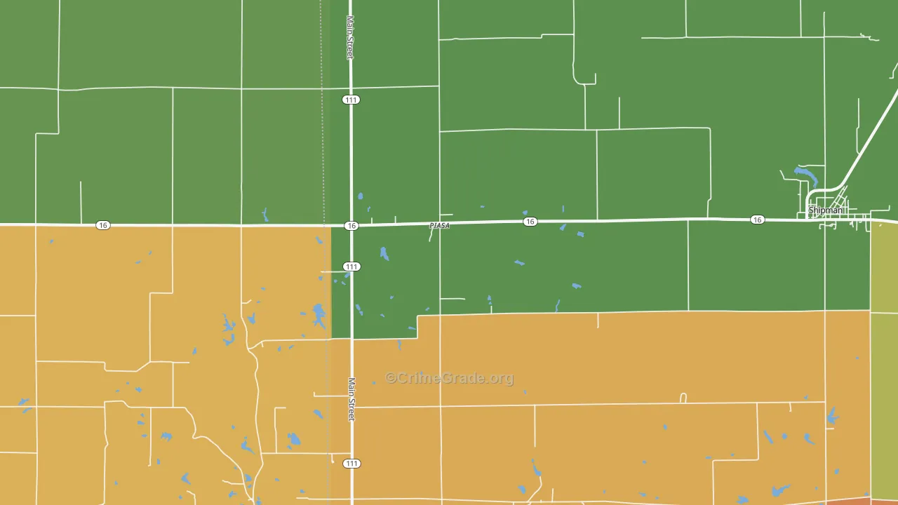 Piasa, IL Map of Vandalism Rates