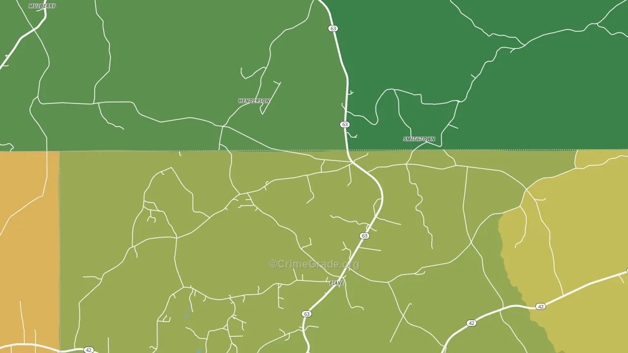 Piave, MS Map of Vandalism Rates