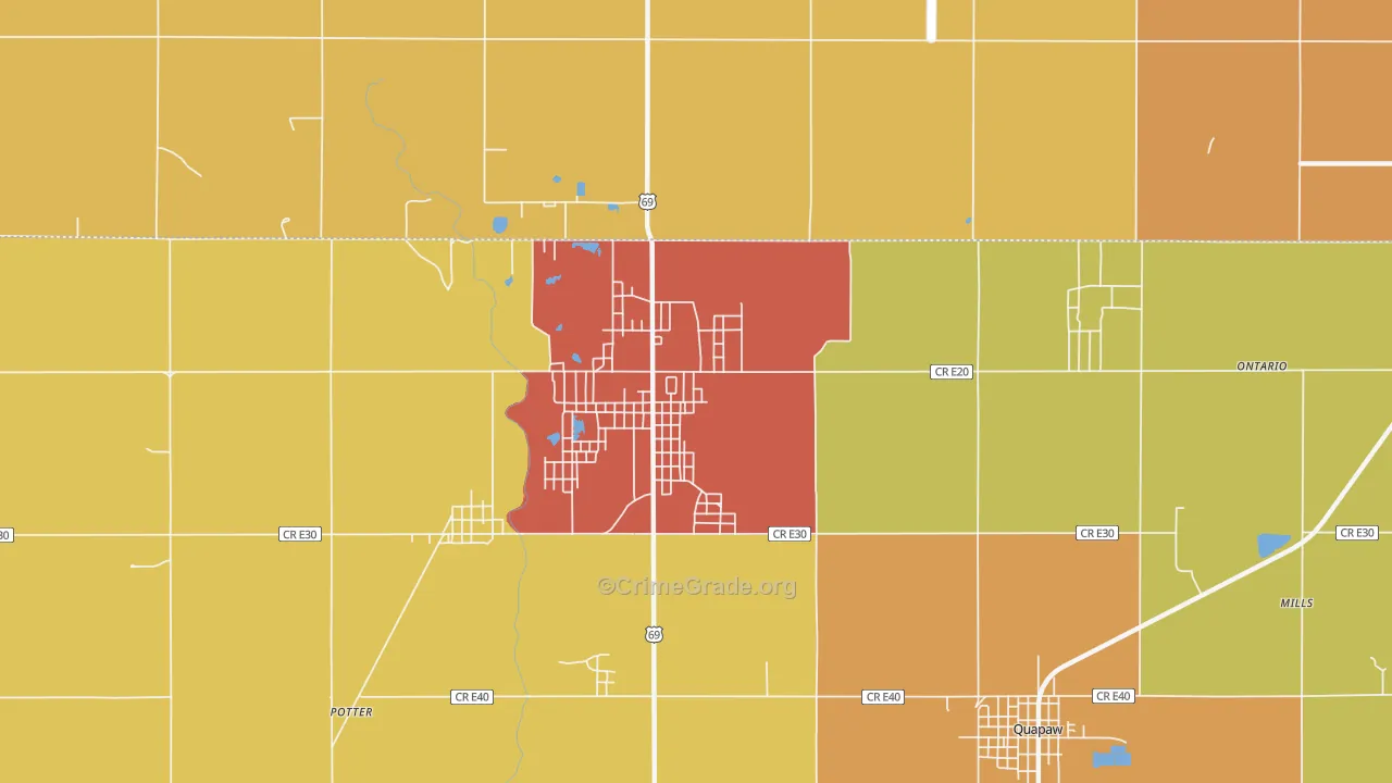 Picher, OK Map of Vandalism Rates