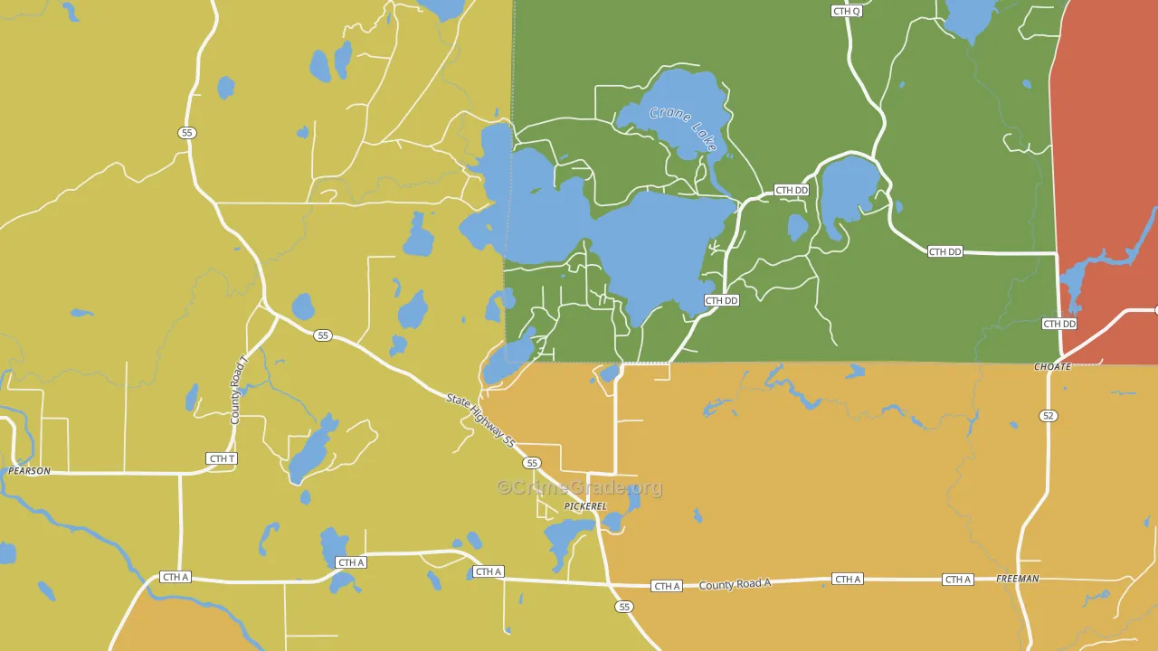 Pickerel, WI Map of Vandalism Rates