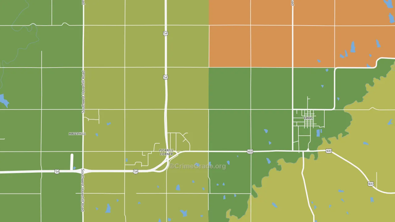 Pickrell Corner, KS Map of Vandalism Rates