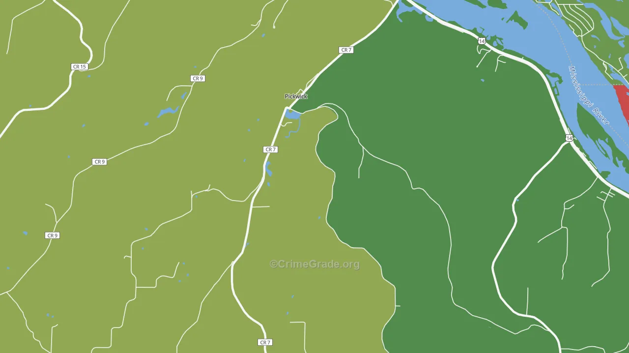 Pickwick, MN Map of Vandalism Rates