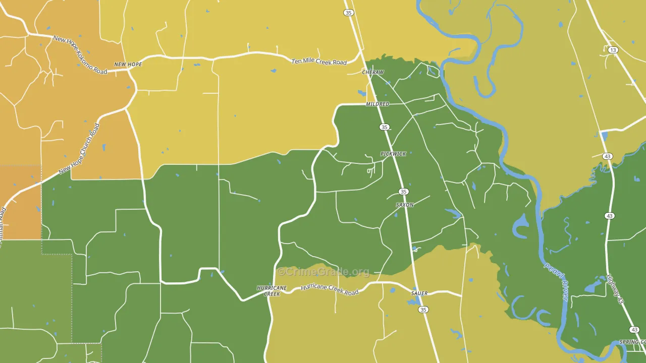 Pickwick, MS Map of Vandalism Rates