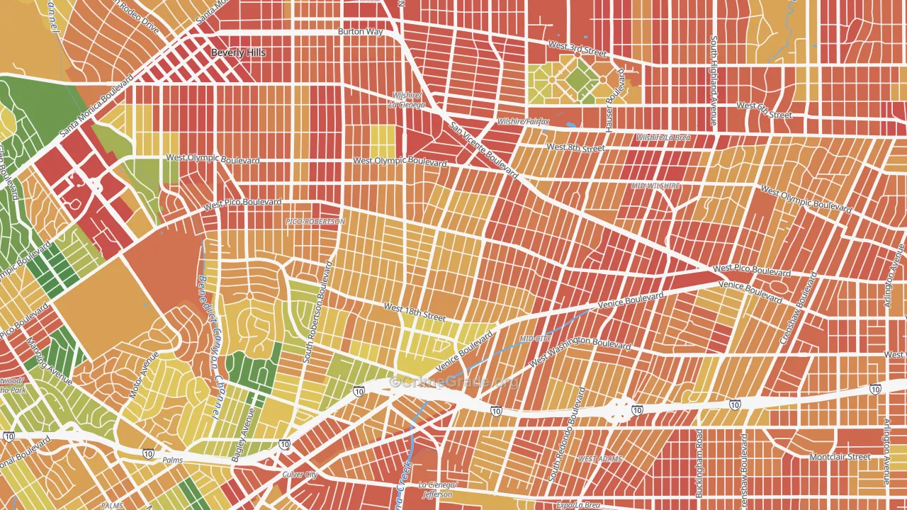 Pico-Robertson, Los Angeles, CA Map of Vandalism Rates